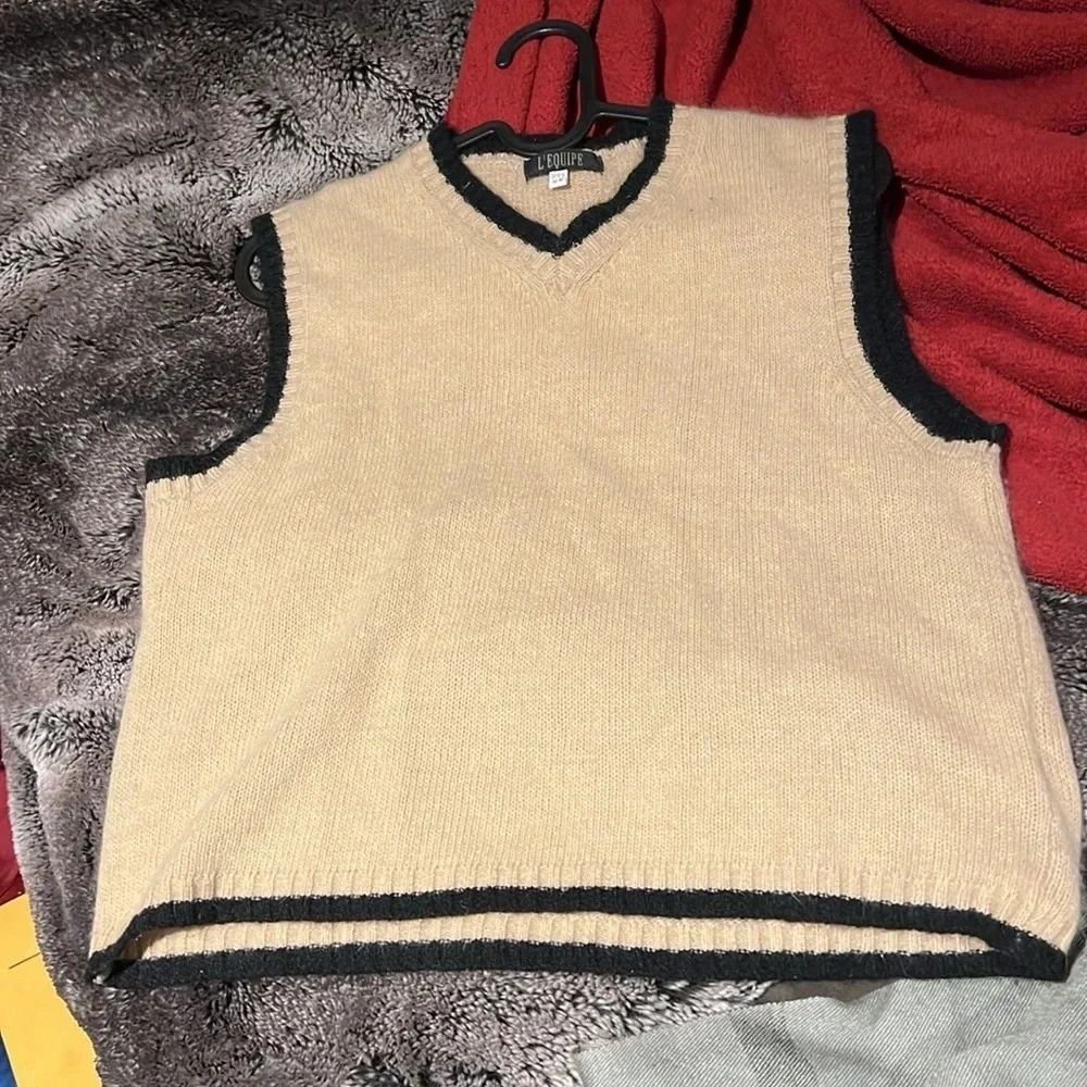 LE EQUIPE WOOL  KNIT VEST SZ M - Picture 3 of 9